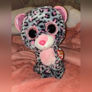Ty Pink and Gray Leopard Stuffed Animal